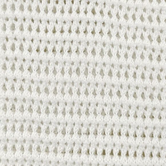 J Jill Textured Open Weave Knit Extended Shoulder Top in White Size SP - Picture 10 of 11